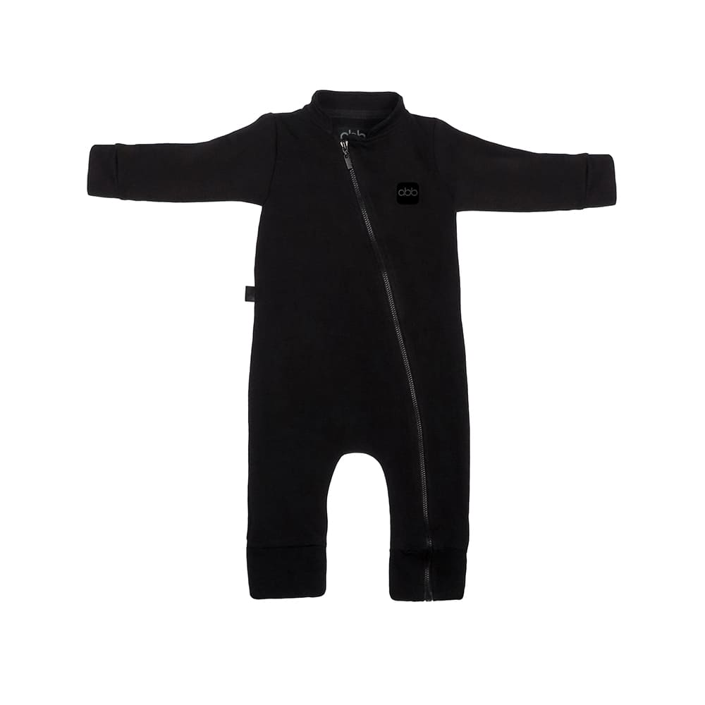 EasyZip – Macacão Longo Preto com Zíper Bebê